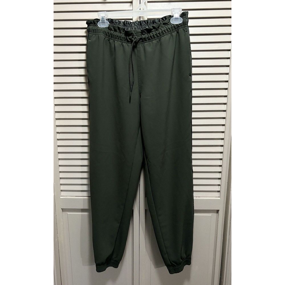 Athleta Metropolis Olive Green Jogger Elastic Hem & Waist Ruffle Tie Size 4T